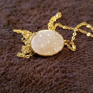 White Druzy Necklace